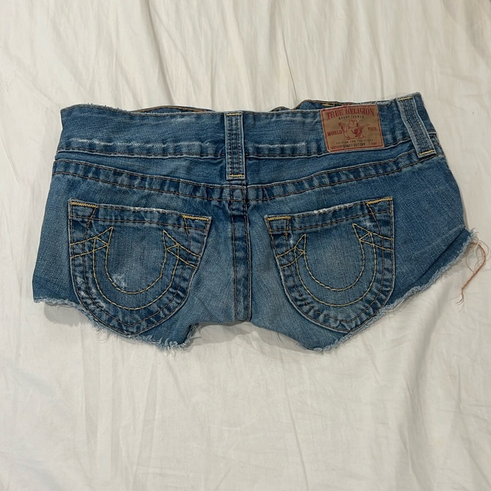 True Religion Denim Jean Shorts Daisy Dukes 26
